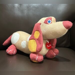 TRUDI WOOLY DOG ITALIAN Soft Toy Charming Tan Pink Red Stuffed Animal dachshund